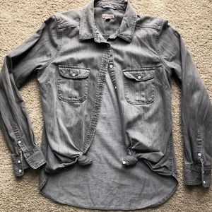 Merona Gray Denim Button Up